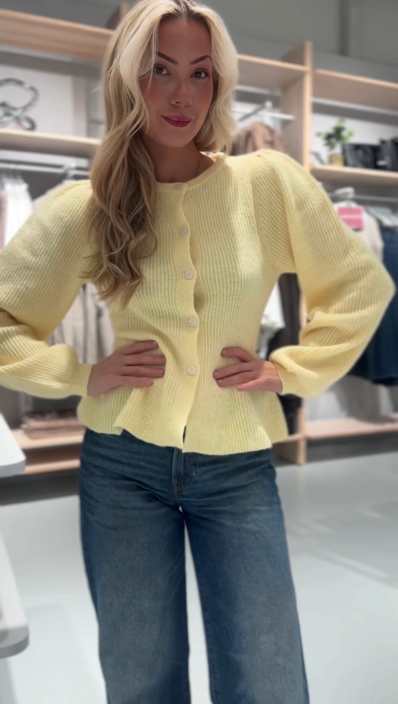 PCSILLY Knit Cardigan - Pale Banana